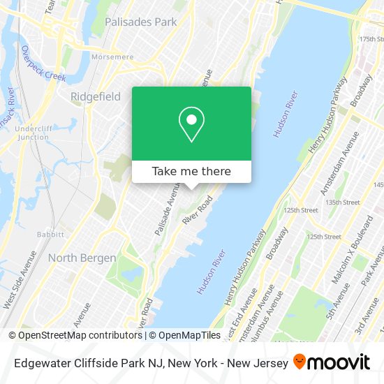 Edgewater Cliffside Park NJ map