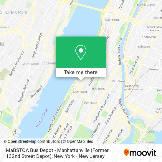 MaBSTOA Bus Depot - Manhattanville (Former 132nd Street Depot) map