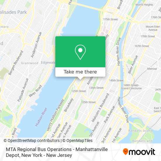 MTA Regional Bus Operations - Manhattanville Depot map