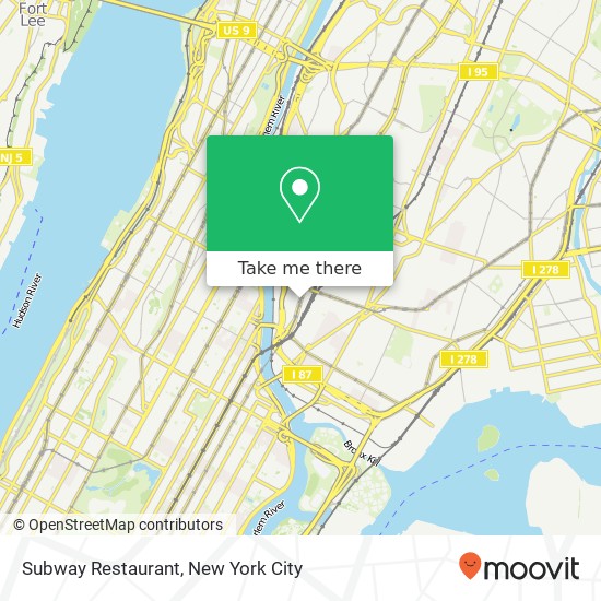 Mapa de Subway Restaurant