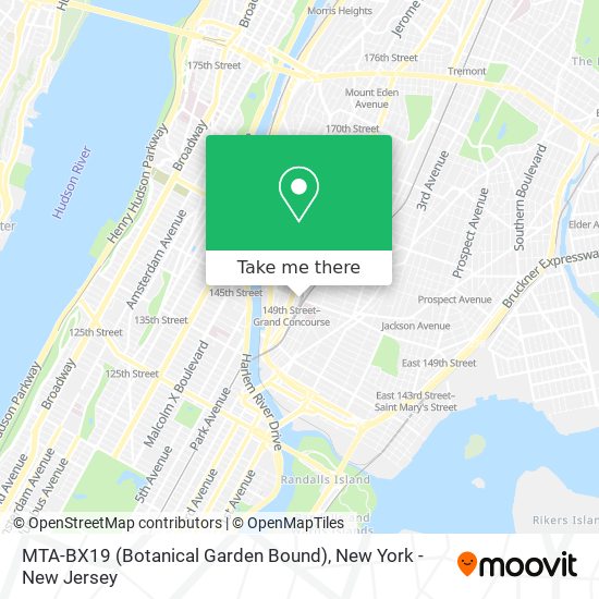 MTA-BX19 (Botanical Garden Bound) map