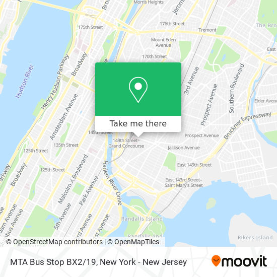 MTA Bus Stop BX2/19 map