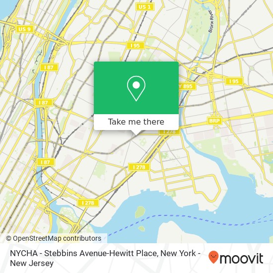 Mapa de NYCHA - Stebbins Avenue-Hewitt Place