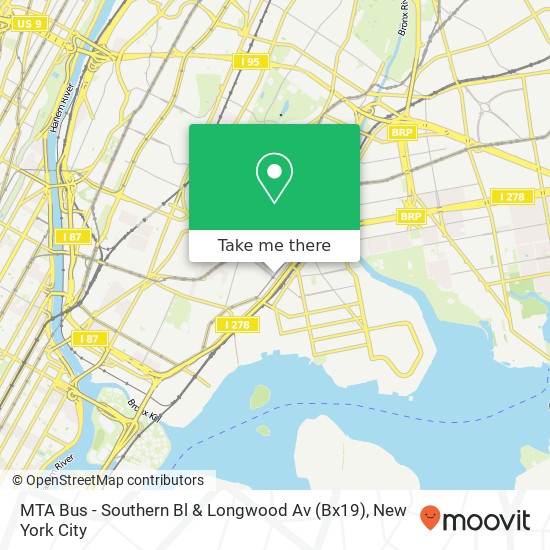 MTA Bus - Southern Bl & Longwood Av (Bx19) map