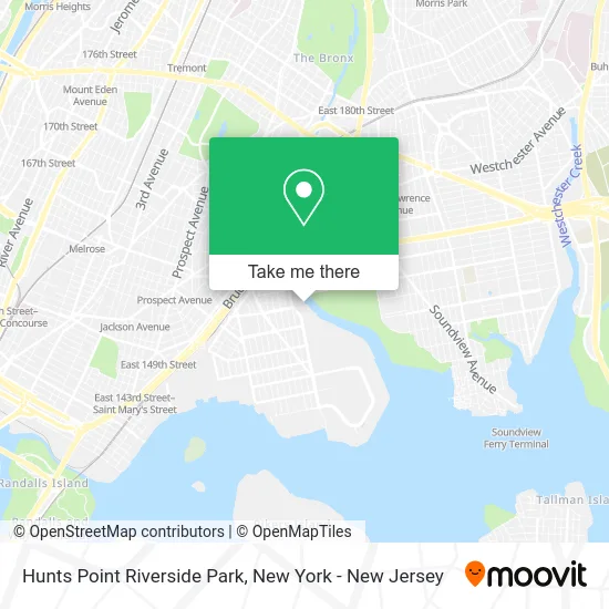 Hunts Point Riverside Park map
