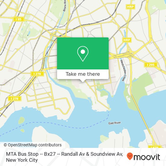 MTA Bus Stop -- Bx27 -- Randall Av & Soundview Av map