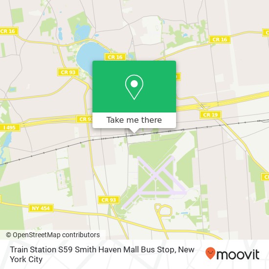 Train Station S59 Smith Haven Mall Bus Stop map