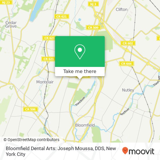 Mapa de Bloomfield Dental Arts: Joseph Moussa, DDS