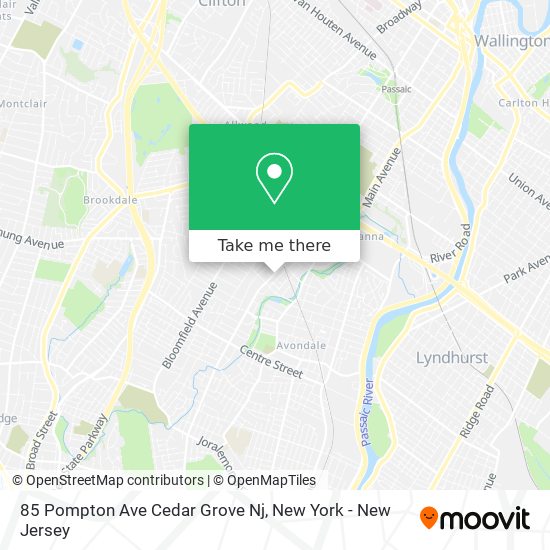 85 Pompton Ave Cedar Grove Nj map