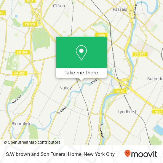 S.W brown and Son Funeral Home map