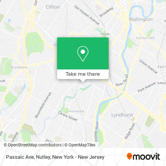 Passaic Ave, Nutley map