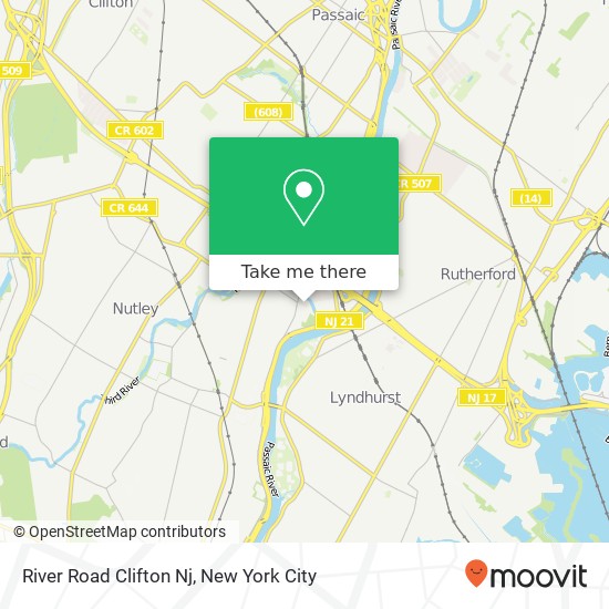 Mapa de River Road Clifton Nj