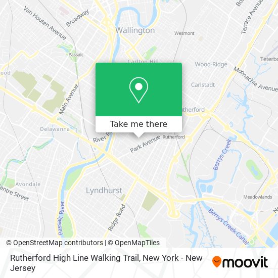 Mapa de Rutherford High Line Walking Trail