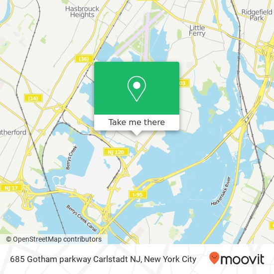 Mapa de 685 Gotham parkway Carlstadt NJ