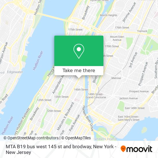 Mapa de MTA B19 bus west 145 st and brodway