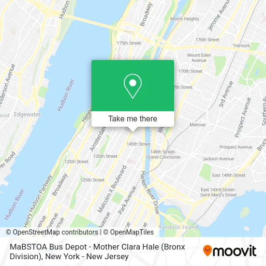 Mapa de MaBSTOA Bus Depot - Mother Clara Hale (Bronx Division)
