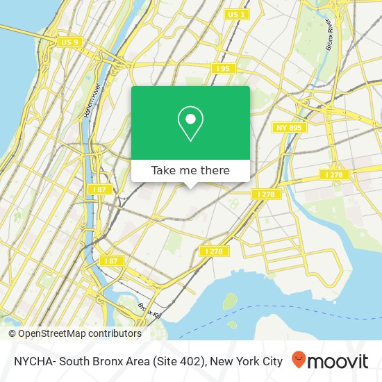 Mapa de NYCHA- South Bronx Area (Site 402)