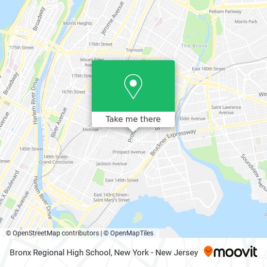 Mapa de Bronx Regional High School