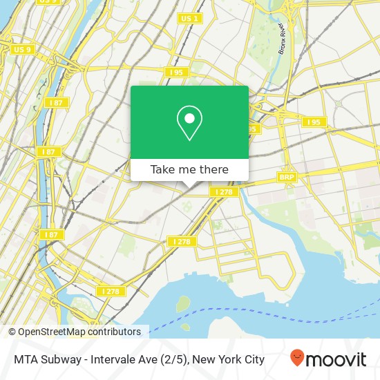 Mapa de MTA Subway - Intervale Ave (2 / 5)