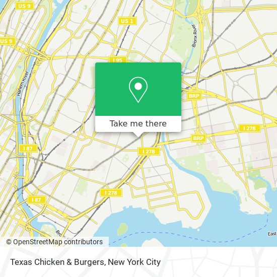 Mapa de Texas Chicken & Burgers