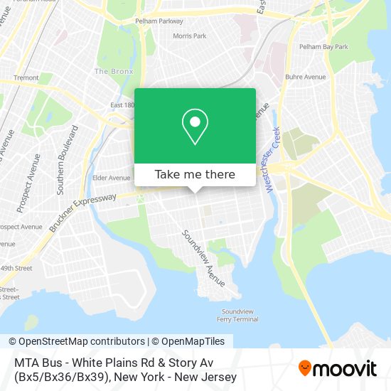 MTA Bus - White Plains Rd & Story Av (Bx5 / Bx36 / Bx39) map