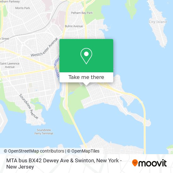Mapa de MTA bus BX42 Dewey Ave & Swinton