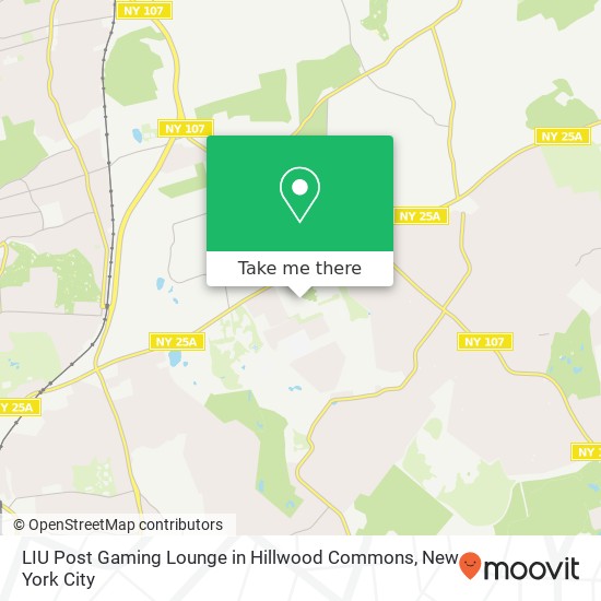 LIU Post Gaming Lounge in Hillwood Commons map