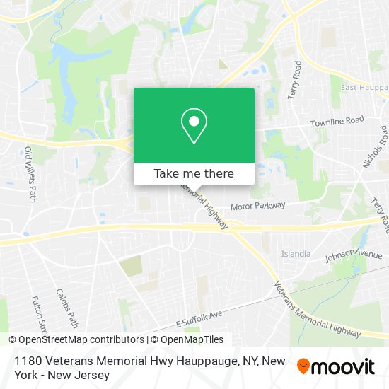 Mapa de 1180 Veterans Memorial Hwy Hauppauge, NY
