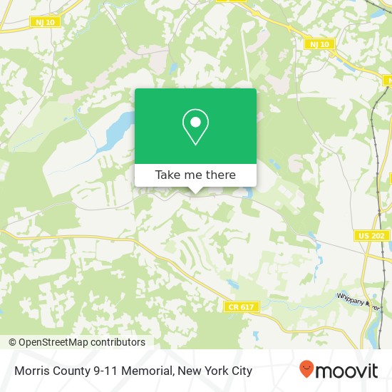 Morris County 9-11 Memorial map