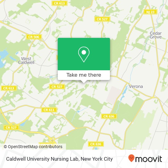 Mapa de Caldwell University Nursing Lab