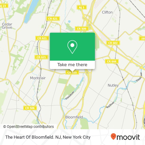 Mapa de The Heart Of Bloomfield. NJ