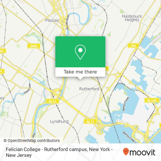 Felician College - Rutherford campus map
