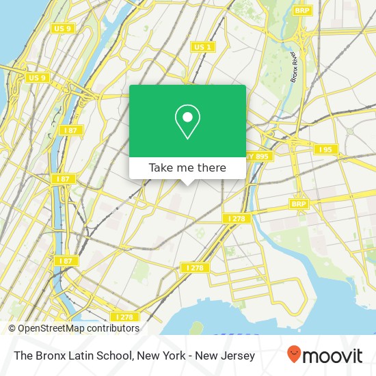 The Bronx Latin School map