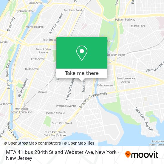 MTA 41 bus 204th St and Webster Ave map