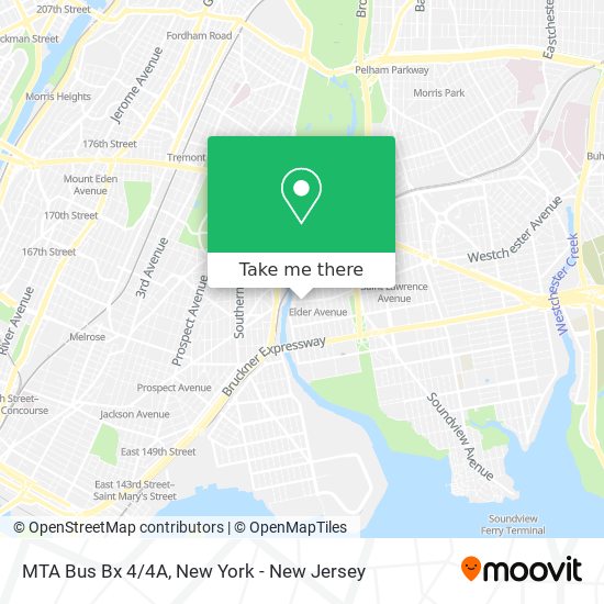 MTA Bus Bx 4/4A map