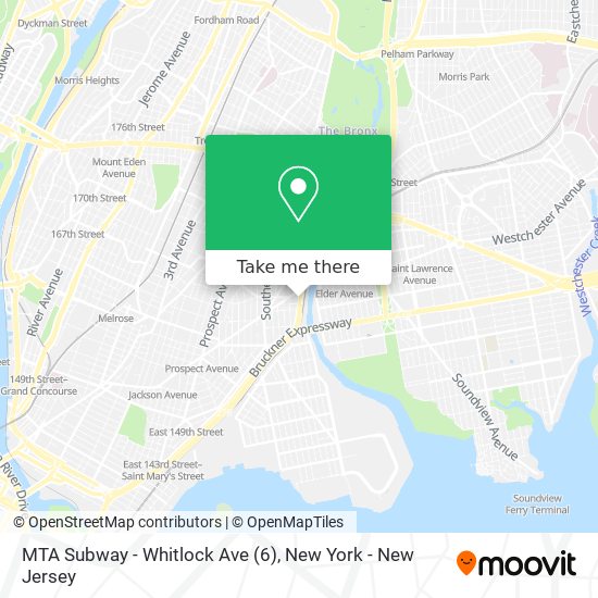 Mapa de MTA Subway - Whitlock Ave (6)