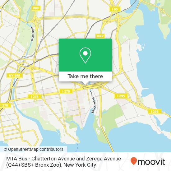 MTA Bus - Chatterton Avenue and Zerega Avenue (Q44+SBS+ Bronx Zoo) map