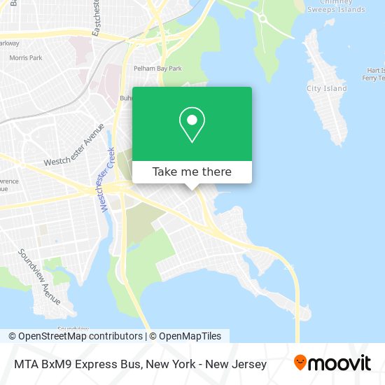 Mapa de MTA BxM9 Express Bus