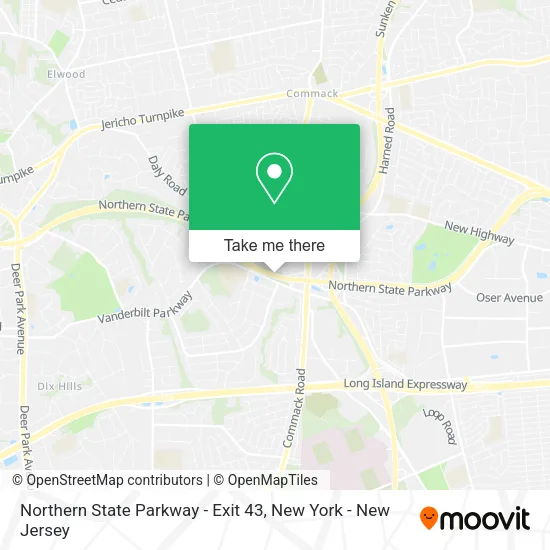 Northern State Parkway - Exit 43 map