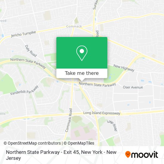 Northern State Parkway - Exit 45 map