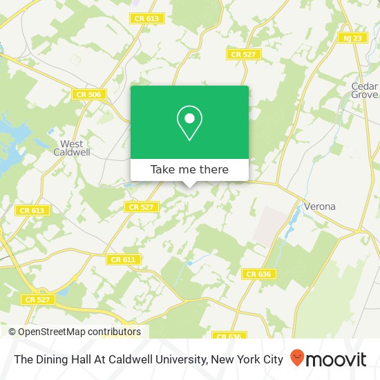 The Dining Hall At Caldwell University map