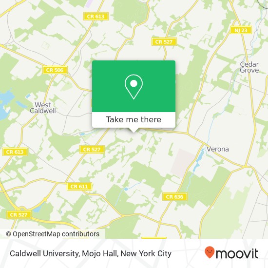 Mapa de Caldwell University, Mojo Hall