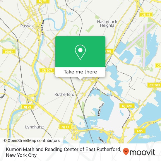 Mapa de Kumon Math and Reading Center of East Rutherford