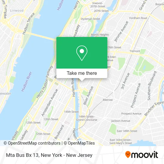 Mapa de Mta Bus Bx 13