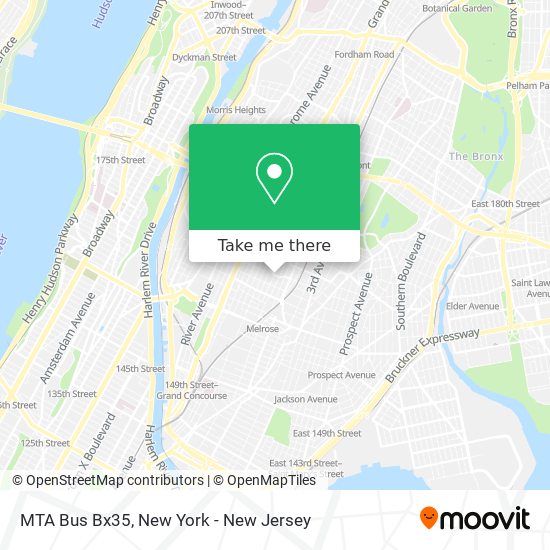 Mapa de MTA Bus Bx35