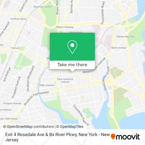 Exit 4 Rosedale Ave & Bx River Pkwy map