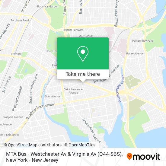 MTA Bus - Westchester Av & Virginia Av (Q44-SBS) map