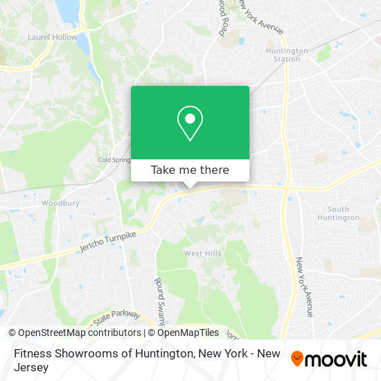 Mapa de Fitness Showrooms of Huntington