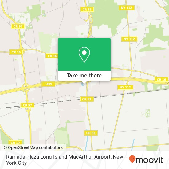 Mapa de Ramada Plaza Long Island MacArthur Airport