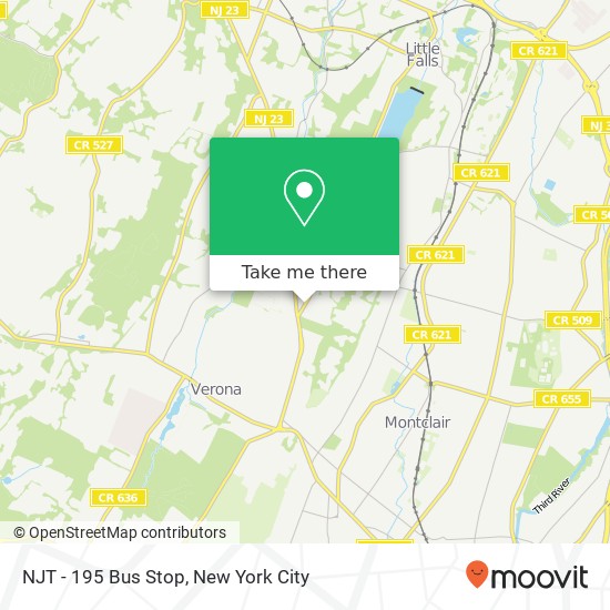 NJT - 195 Bus Stop map
